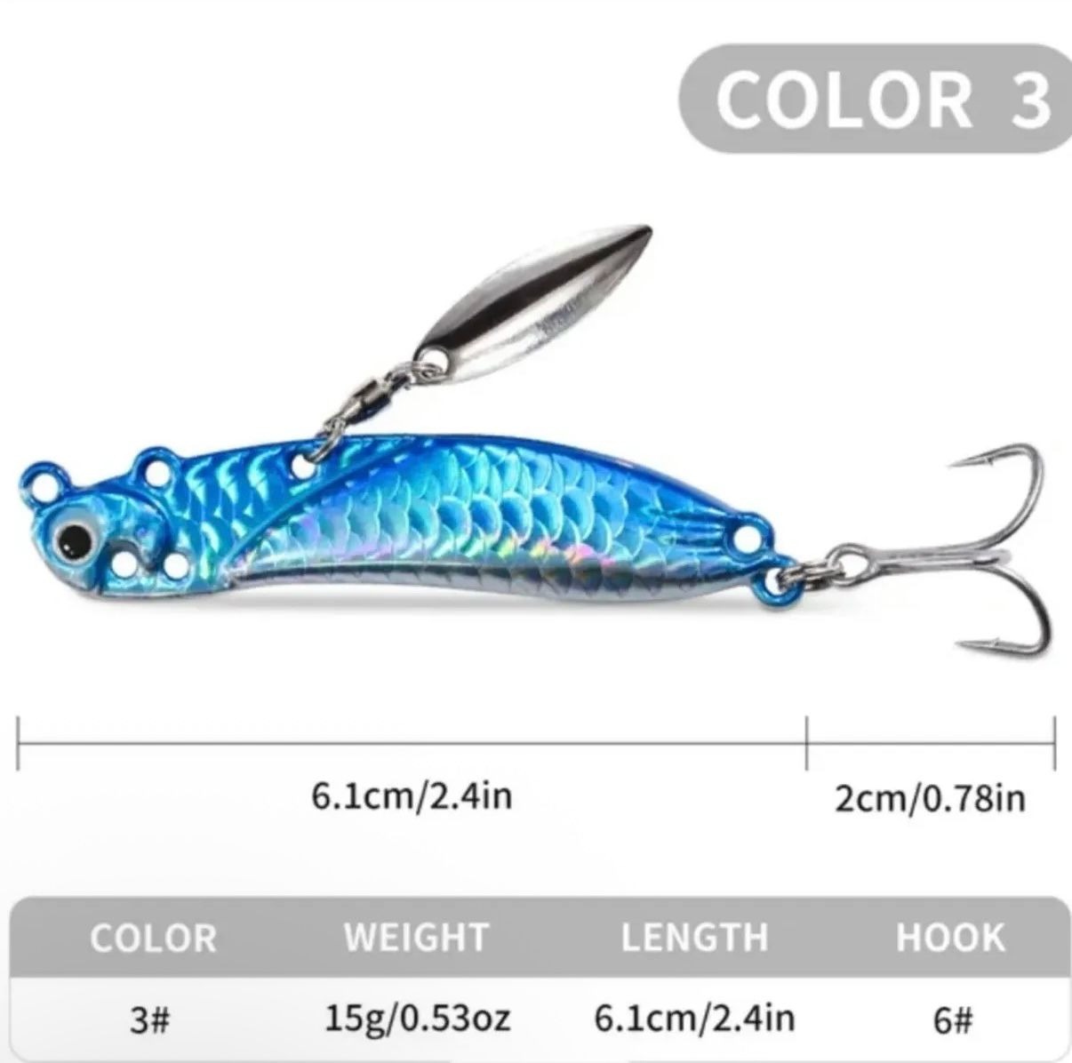 LRF ve Spin İçin Çok Delikli Metal Vibrasyon Sahte Seti (15 gr)