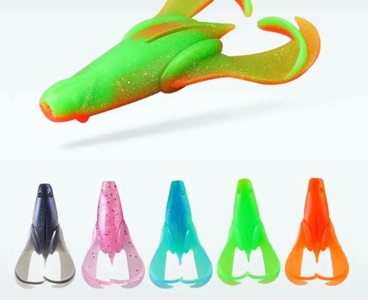 Kıvrık Kuyruklu Silikon Kurbağa Seti - 7cm / 7g
