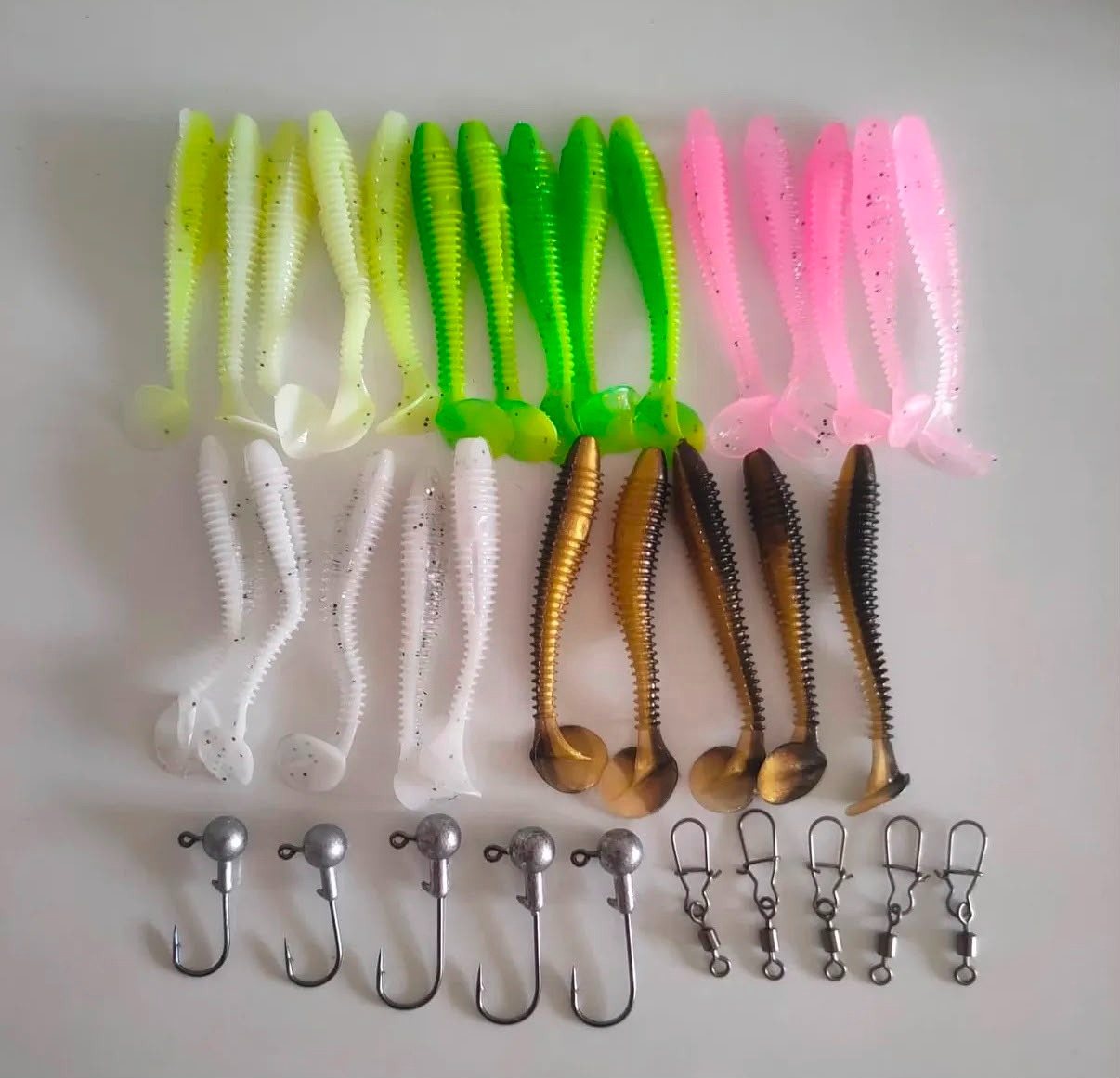 LRF Silikon Yem Seti - Palet Kuyruk (5.5cm) & Çatal Kuyruk (6.5cm) Kutulu Takım