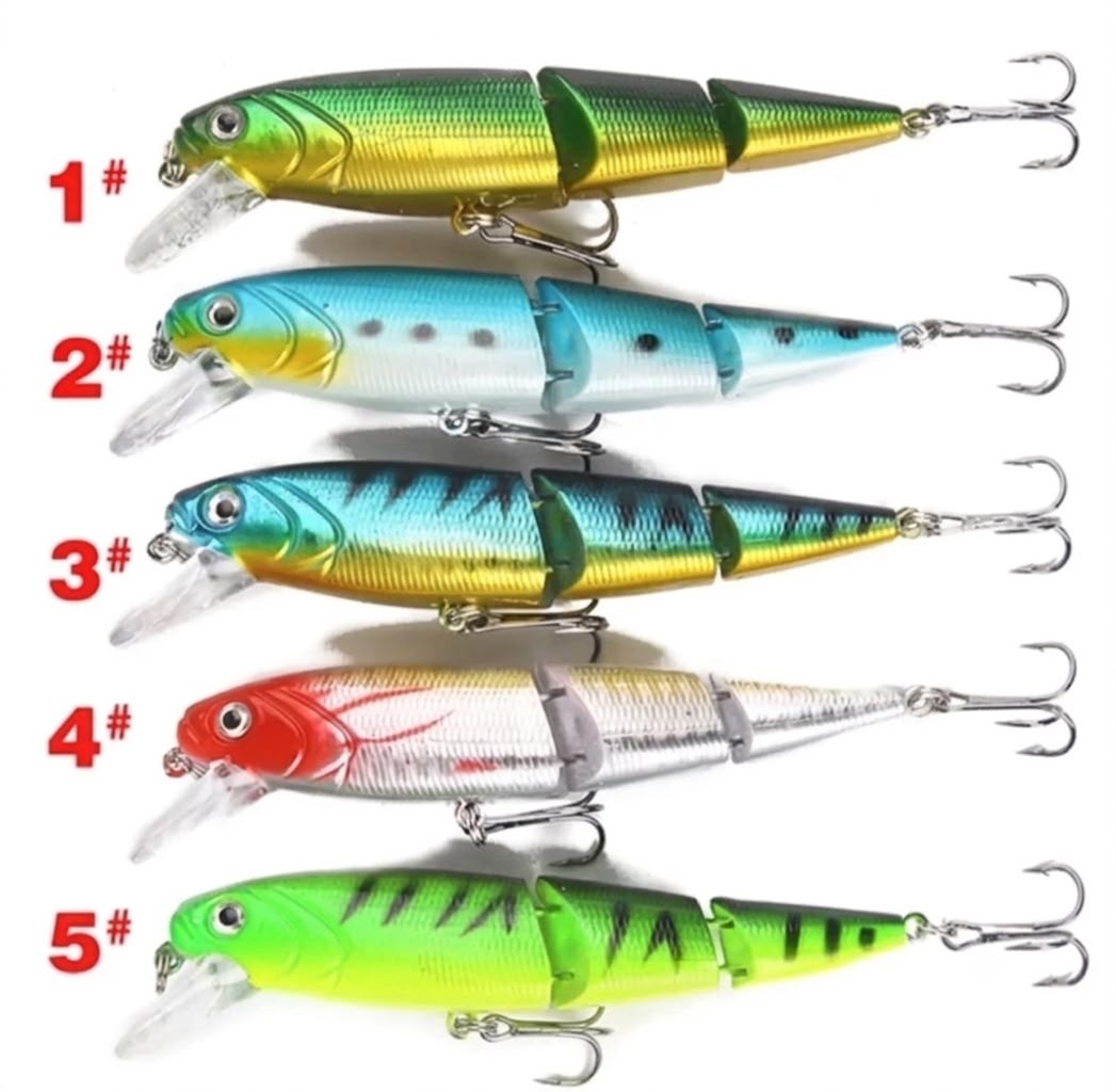İki Eklemli Yüksek Aksiyonlu Spin Maket Balık - 11 cm / 15.3 gr (3 Parçalı Jointed)