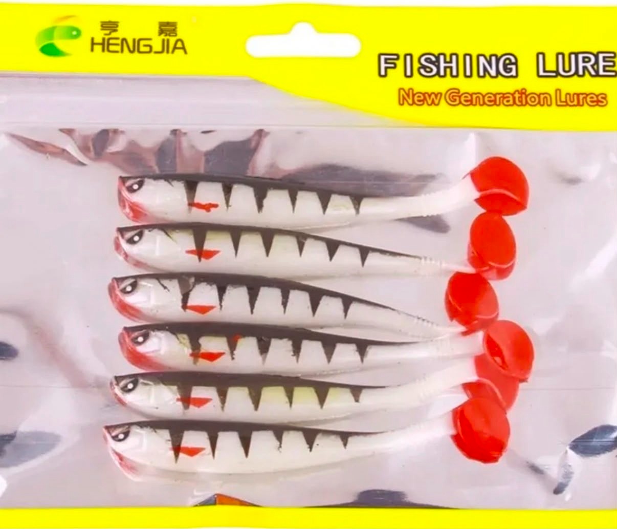 Palet Kuyruk Turna ve Sudak Silikon Yem Seti - 9 cm / 4.1 gr (Pakette 6 Adet)