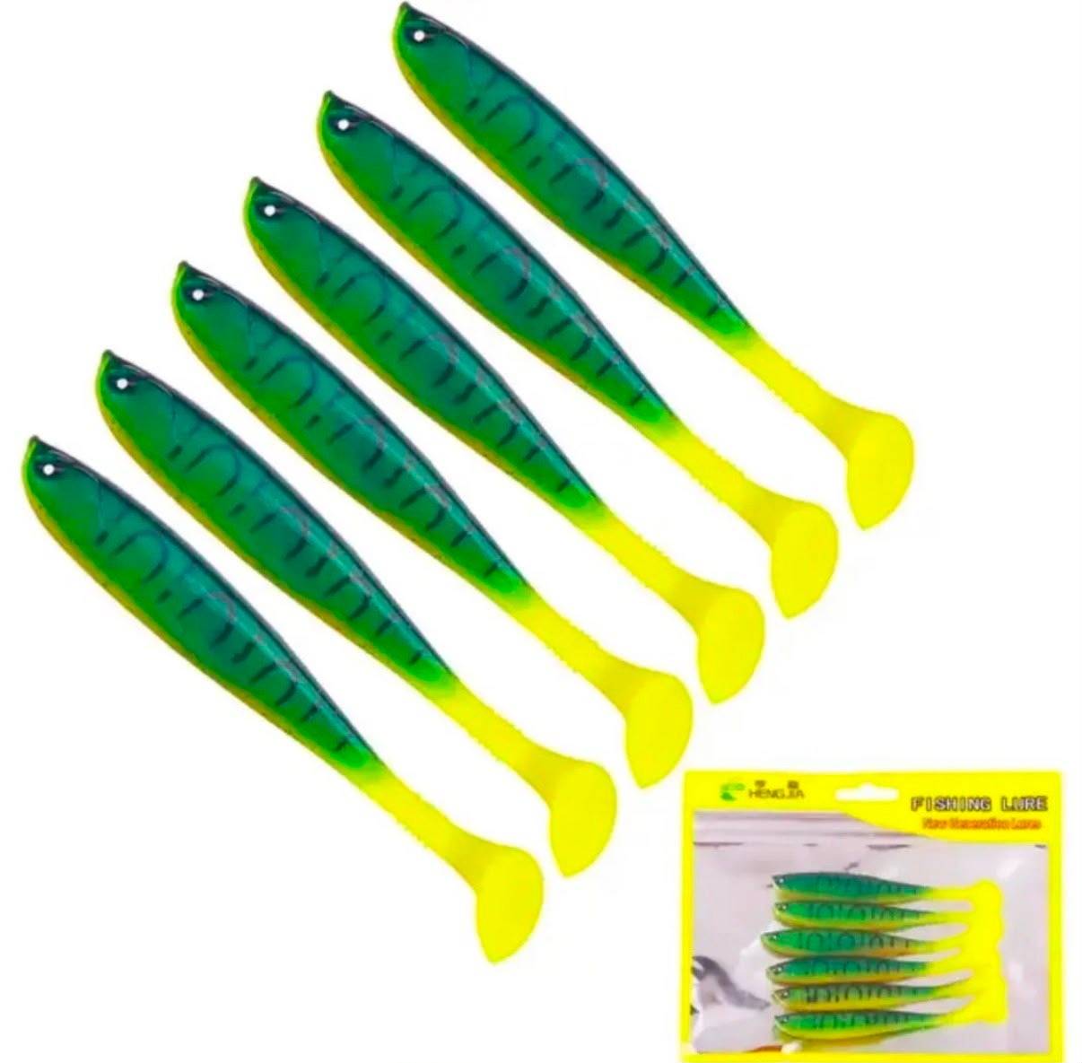Palet Kuyruk Turna ve Sudak Silikon Yem Seti - 9 cm / 4.1 gr (Pakette 6 Adet)