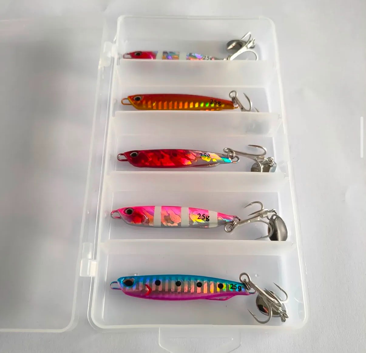 Shore Jigging Uyumlu Döner Palalı Spin Tail Jig Seti - 25 gr (5'li Kutulu)