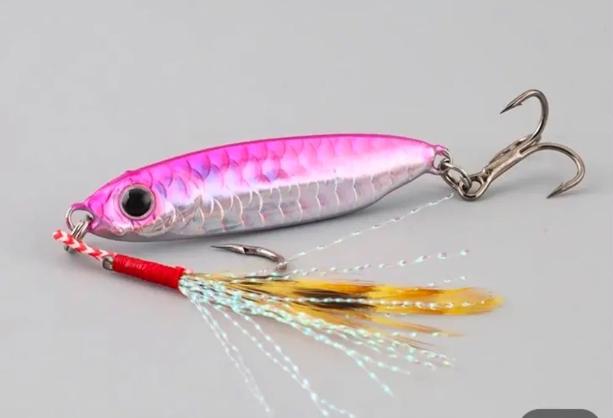 Balık Sırtı Lazer Hologramlı Shore Jig - 4.5 cm / 10 gr (Çift Kanca Donanımlı)