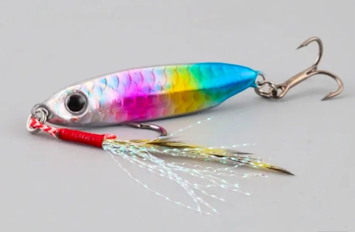 Balık Sırtı Lazer Hologramlı Shore Jig - 4.5 cm / 10 gr (Çift Kanca Donanımlı)