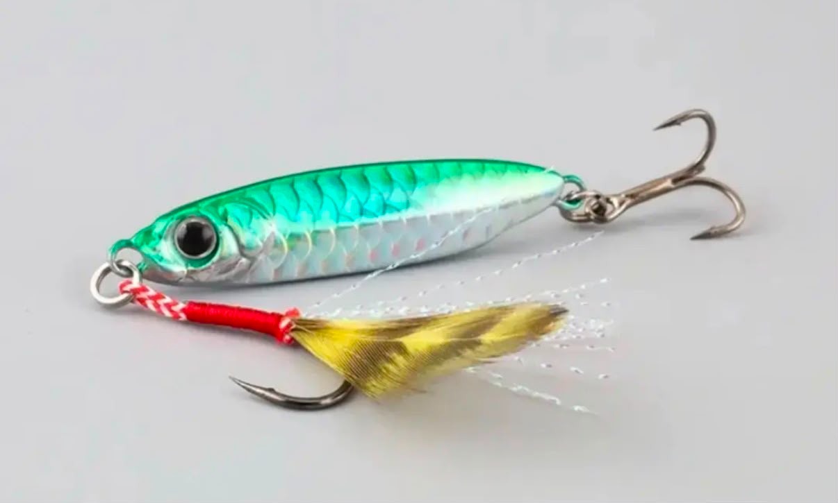 Balık Sırtı Lazer Hologramlı Shore Jig - 4.5 cm / 10 gr (Çift Kanca Donanımlı)