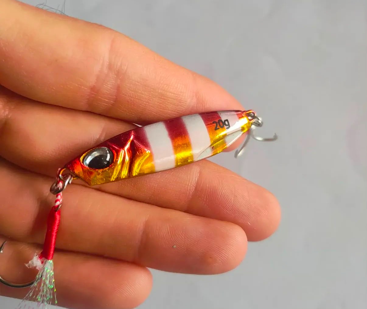5.5cm 20g Hologramlı & Glow Çizgili Metal Jig Serisi (5 Renk)