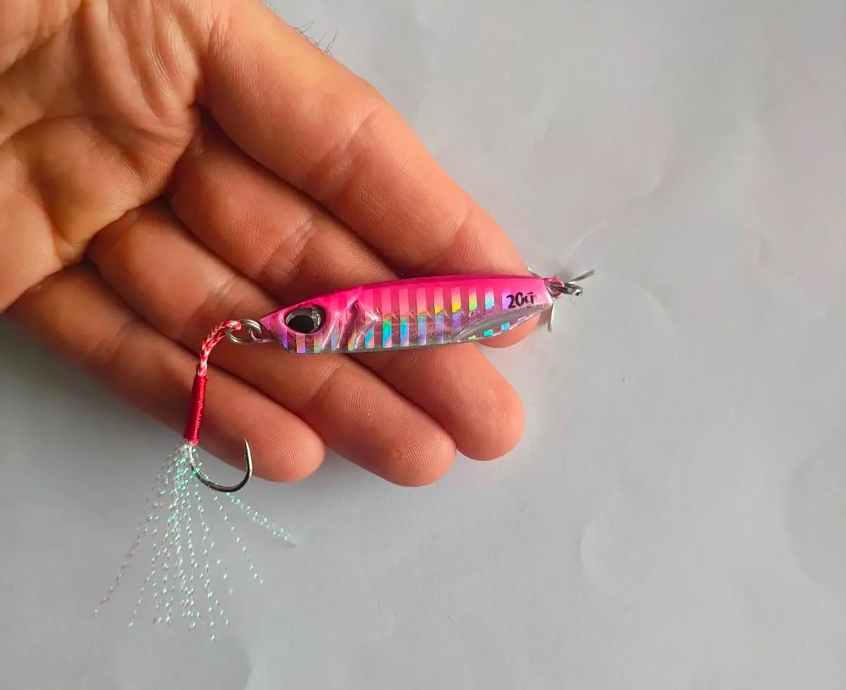 5.5cm 20g Hologramlı & Glow Çizgili Metal Jig Serisi (5 Renk)