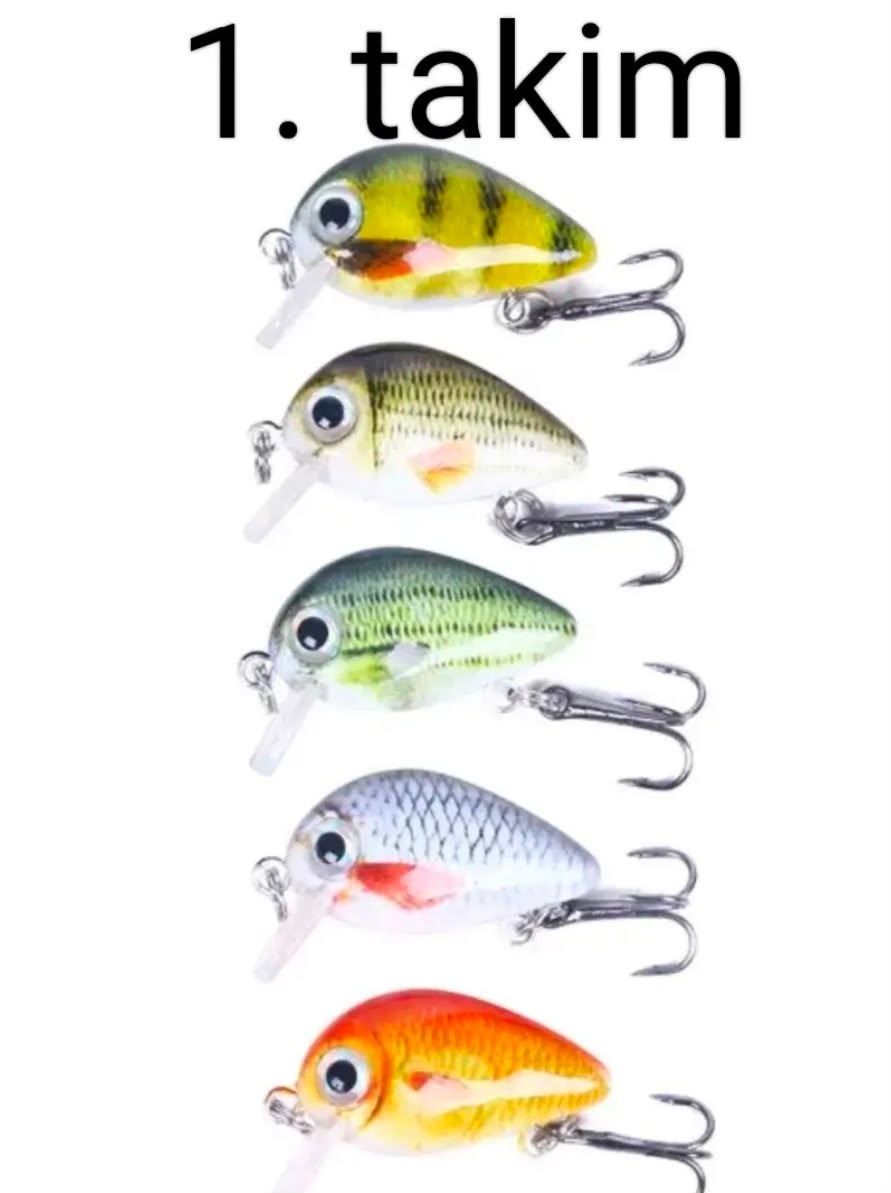 LRF ve Alabalık Uyumlu Mini Crankbait Seti - 2.7 cm / 1.5 gr (5'li Kutulu Takım)