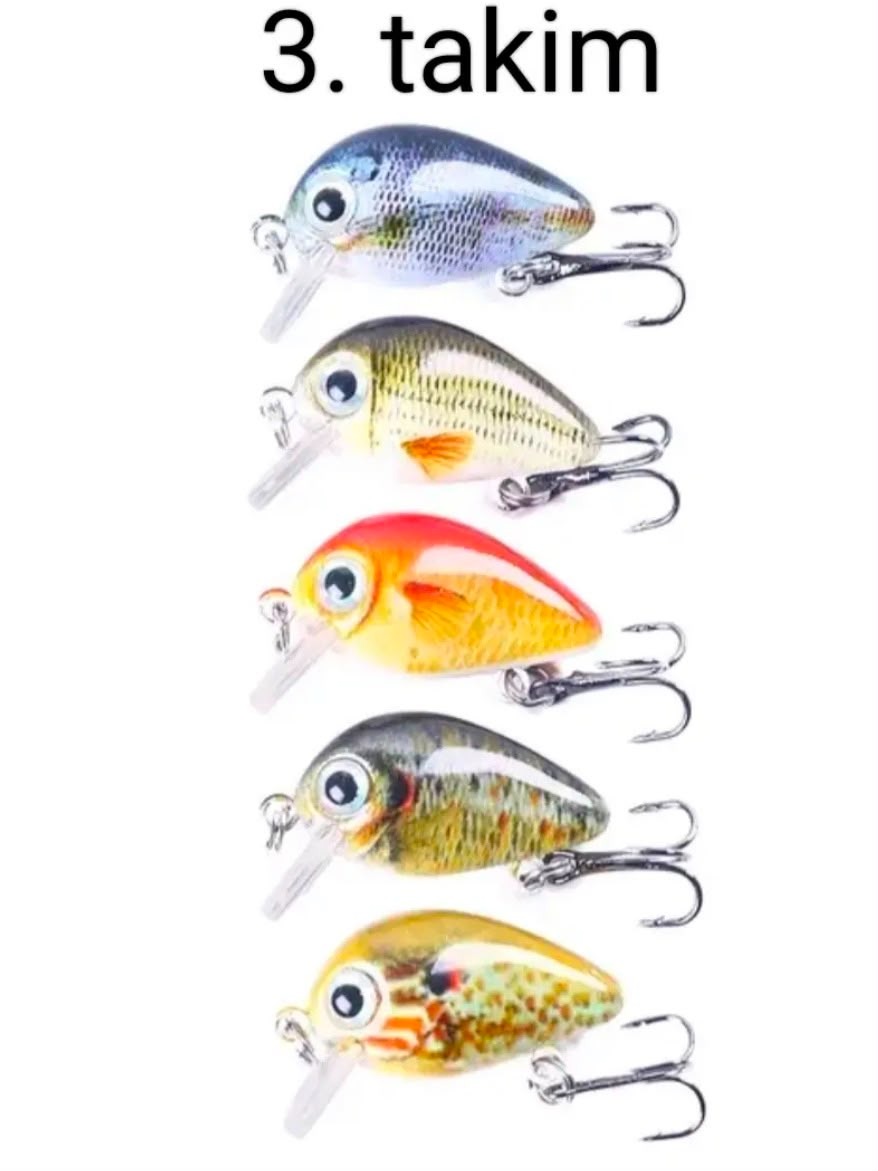 LRF ve Alabalık Uyumlu Mini Crankbait Seti - 2.7 cm / 1.5 gr (5'li Kutulu Takım)