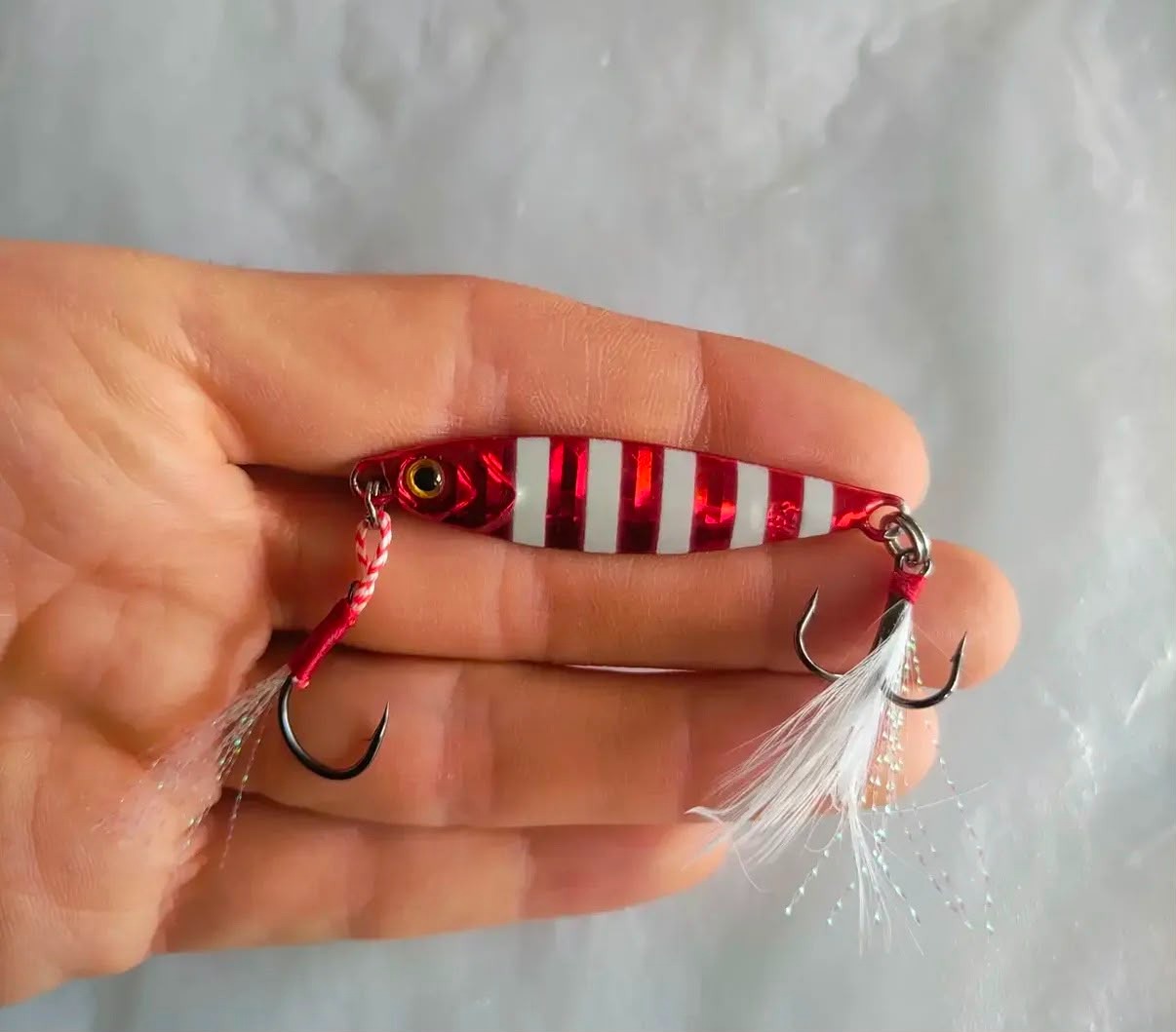 Çift Tüylü Kanca Donanımlı Zebra Glow Jig - 5 cm / 15 gr