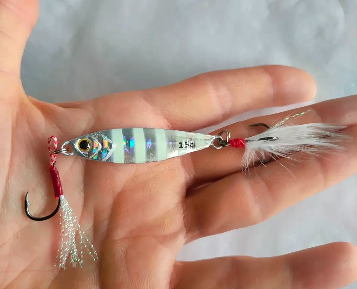 Çift Tüylü Kanca Donanımlı Zebra Glow Jig - 5 cm / 15 gr
