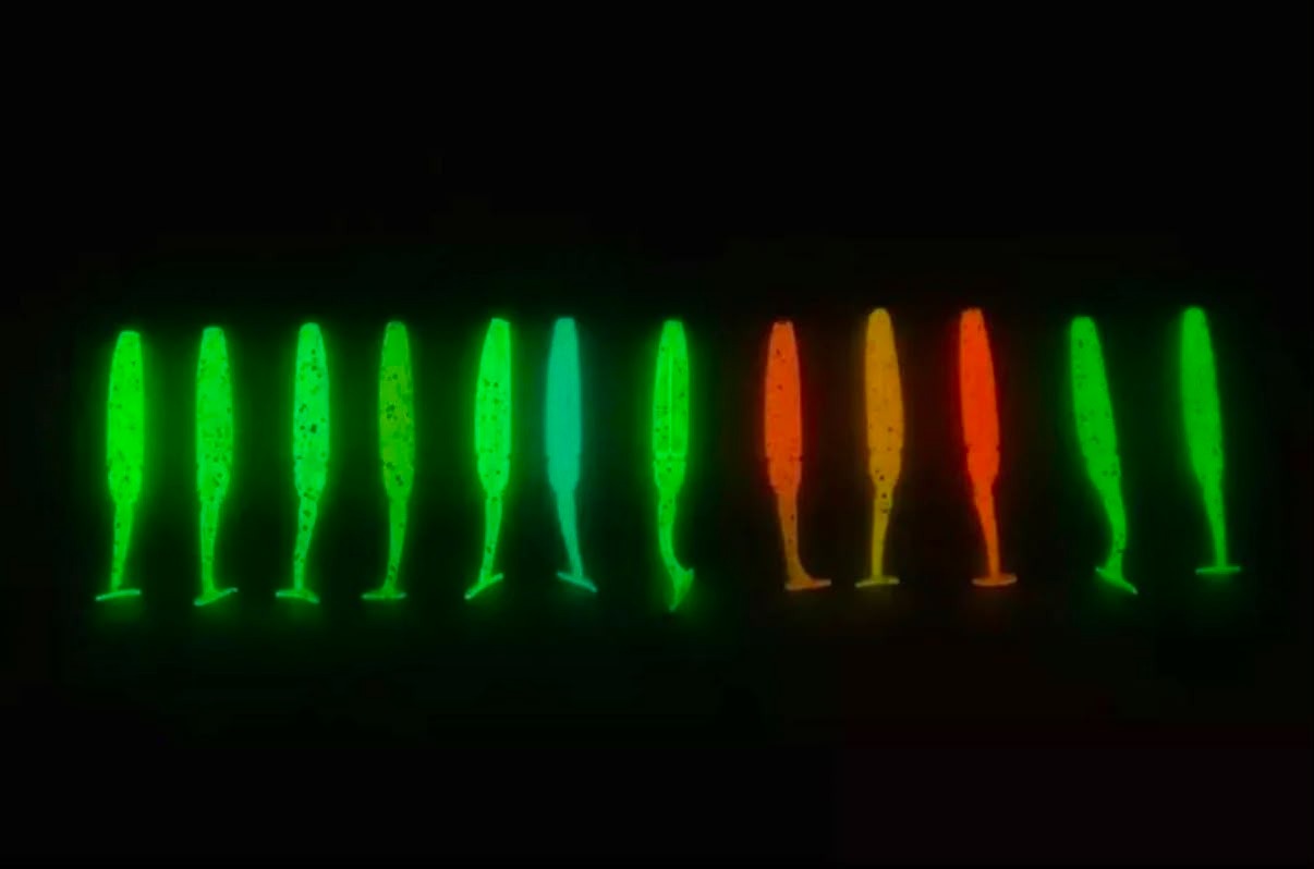 Afishlure Full Glow & UV Palet Kuyruk LRF Silikon Yem - 5 cm / 1 gr (15'li Paket)
