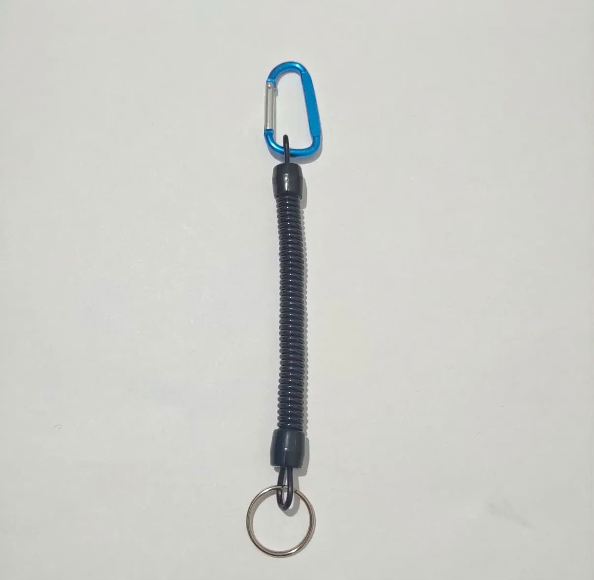 Profesyonel Spiral Balıkçı Emniyet Kordonu - 14 cm / 50 cm Uzayan Karabinalı