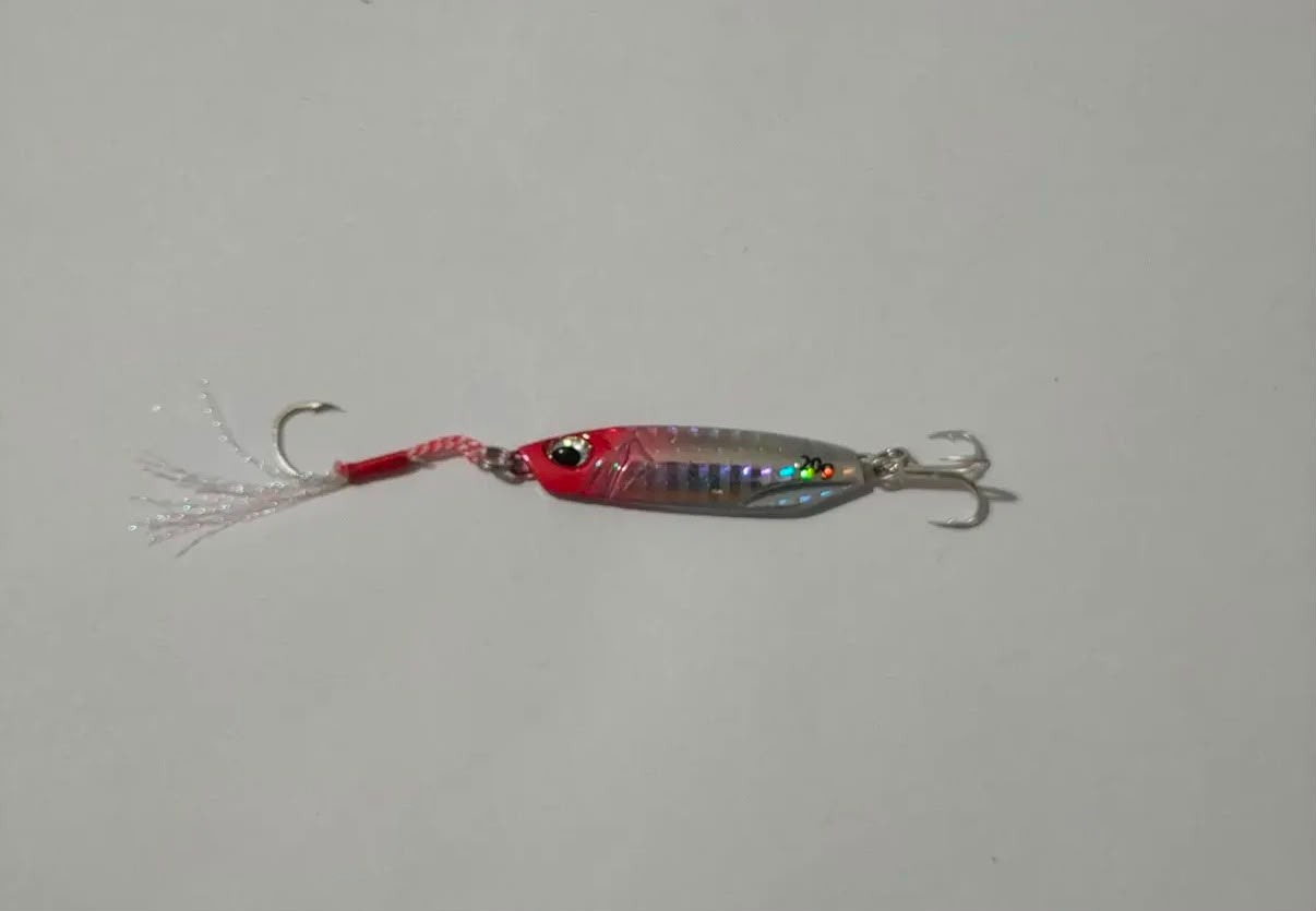 Glow Çizgi Şeritli Shore Jig - 5.5 cm / 20 gr & 30 gr (Paslanmaz Papağan İğneli)