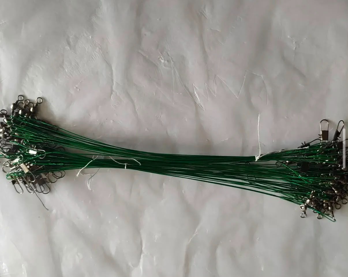 Hazır Klipsli ve Fırdöndülü Çelik Tel - 20 cm Turna & Lüfer Lideri