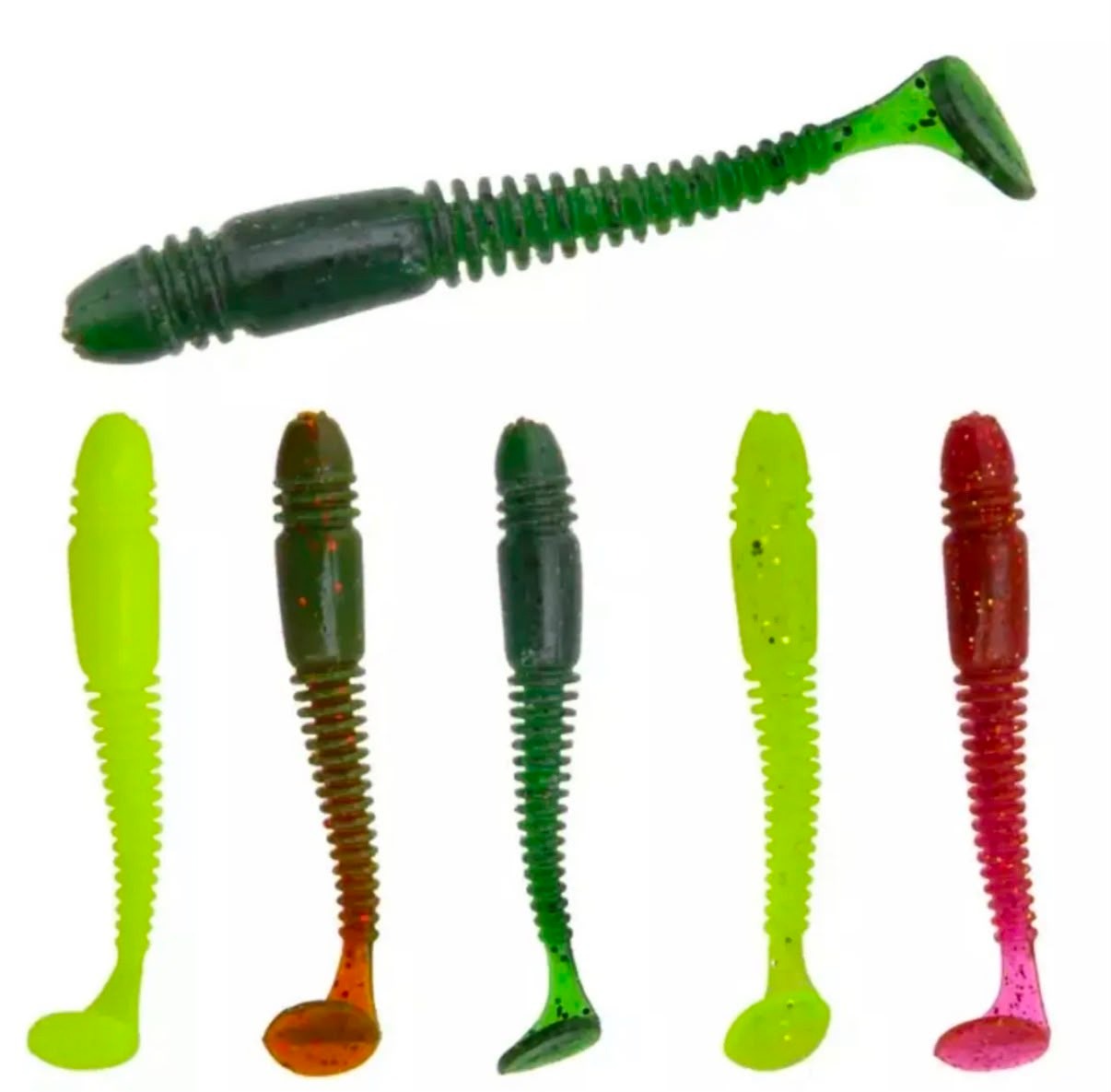 Yoğun Simli & Neon Palet Kuyruk LRF Silikon Yem - 7.5 cm / 3.1 gr (5 Renk)