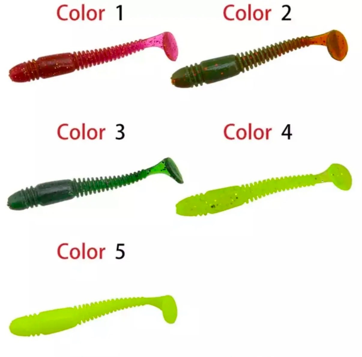Yoğun Simli & Neon Palet Kuyruk LRF Silikon Yem - 7.5 cm / 3.1 gr (5 Renk)