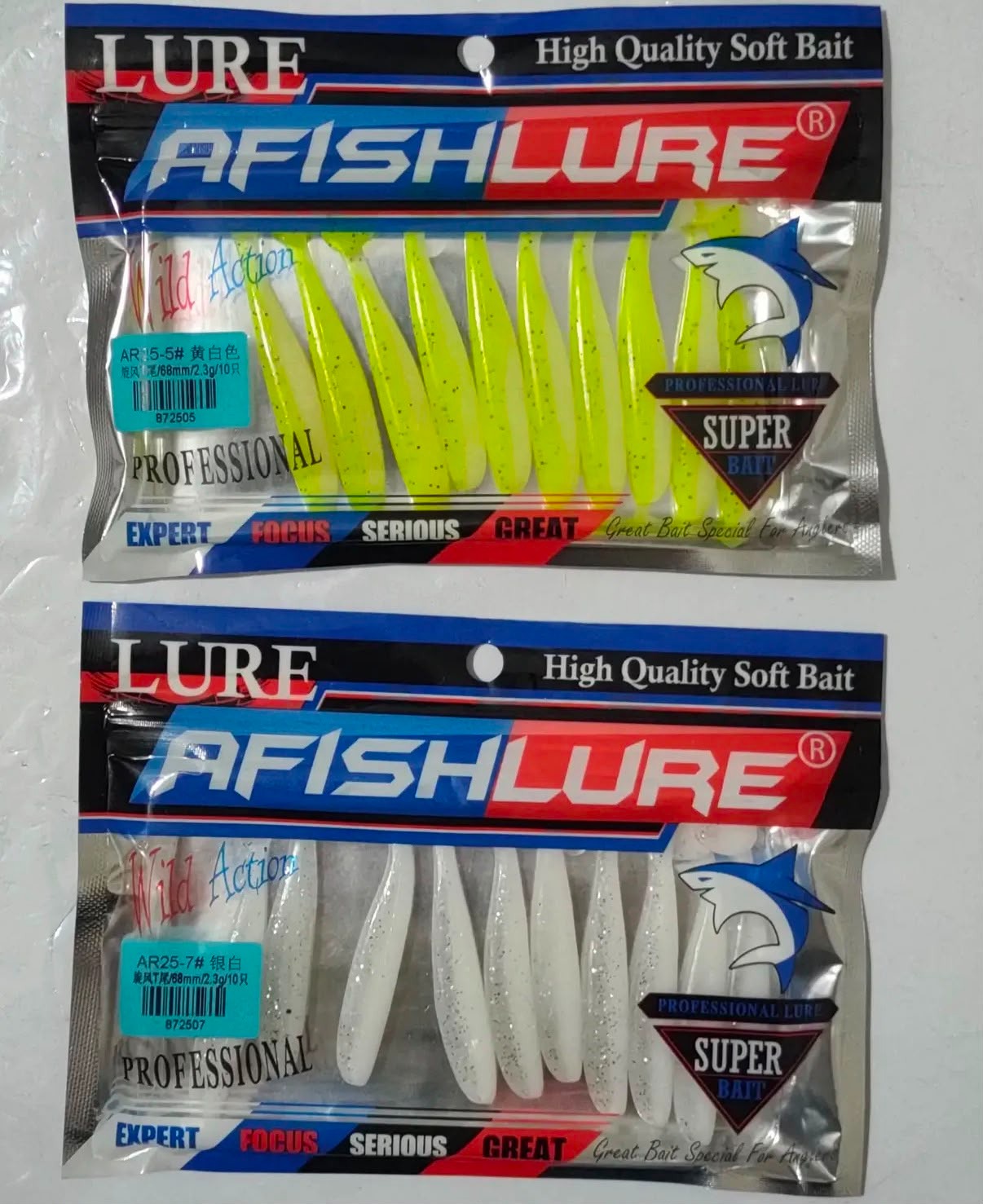 Afishlure Pin Tail LRF Silikon Yem Seti - 6.8 cm / 2.3 gr (10'lu Paket)