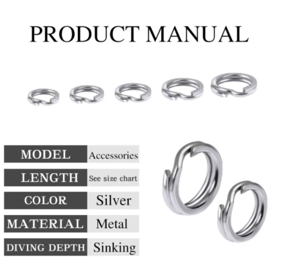 Pro-Strength Paslanmaz Çelik Balıkçılık Halka Seti Split Ring - (10'lu Paket)