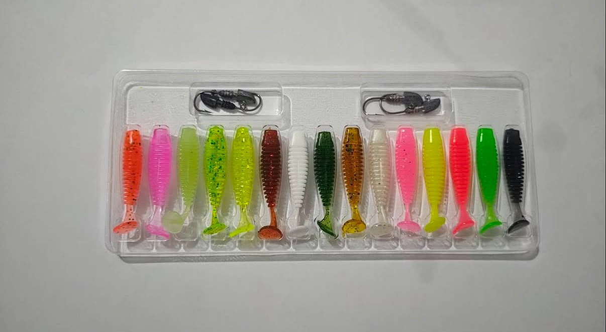 LRF Uyumlu UV & Glow Hazır Silikon Kurt Seti - 15 Silikon + 4 Zoka