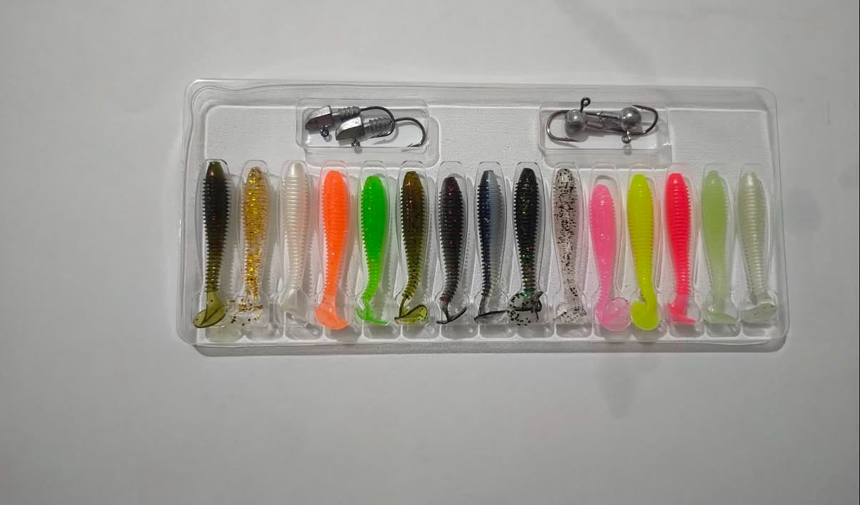 LRF Uyumlu UV & Glow Hazır Silikon Kurt Seti - 15 Silikon + 4 Zoka